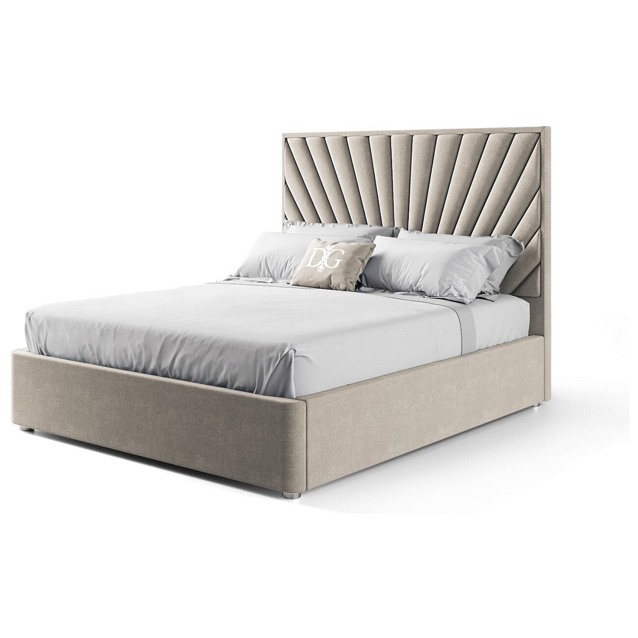 Кровать двуспальная 160х200 бежевая Sicilia - изображение 2