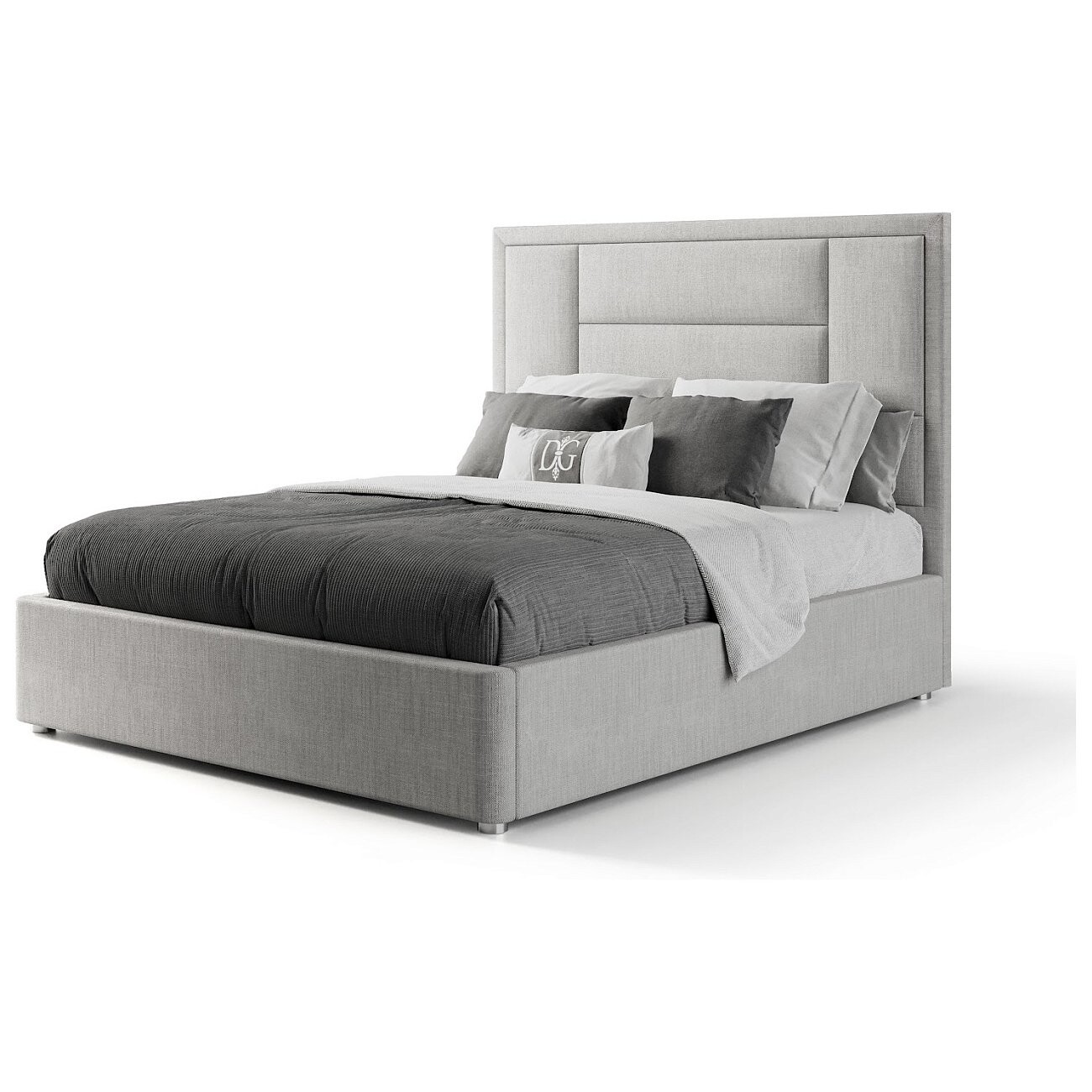 Кровать двуспальная 160х200 серая "Токио" - изображение 2