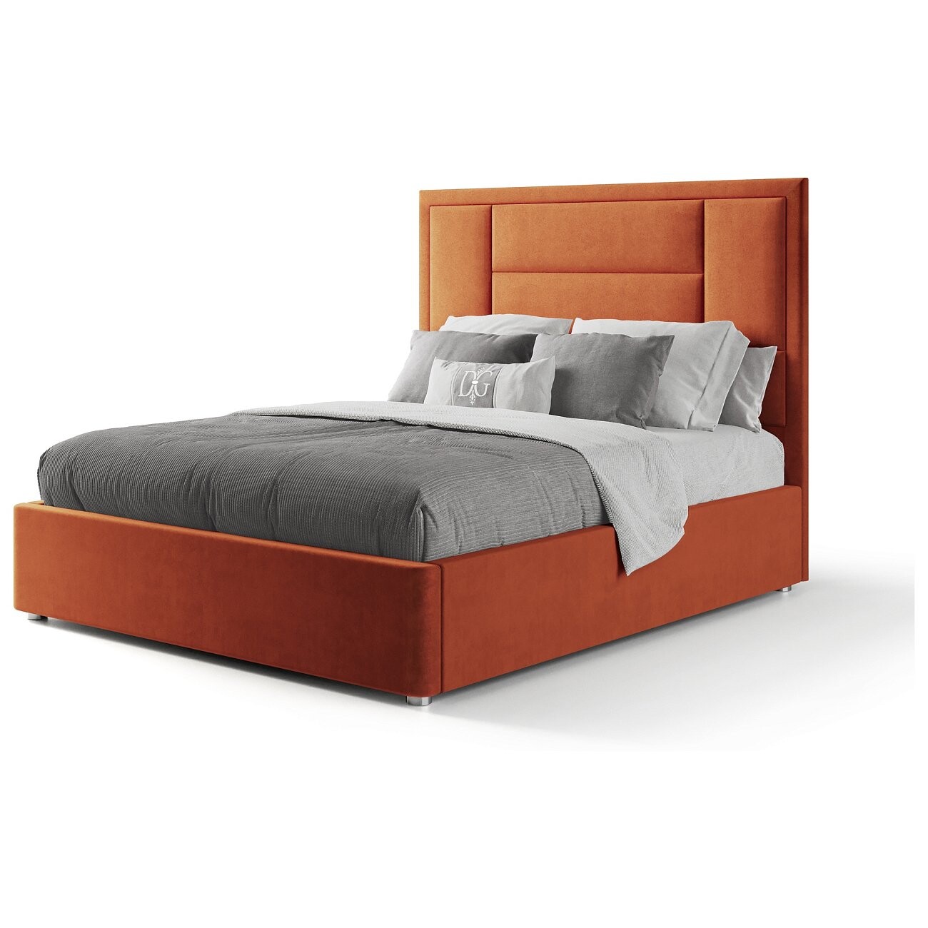 Кровать евро 200х200 оранжевая "Токио" - изображение 4