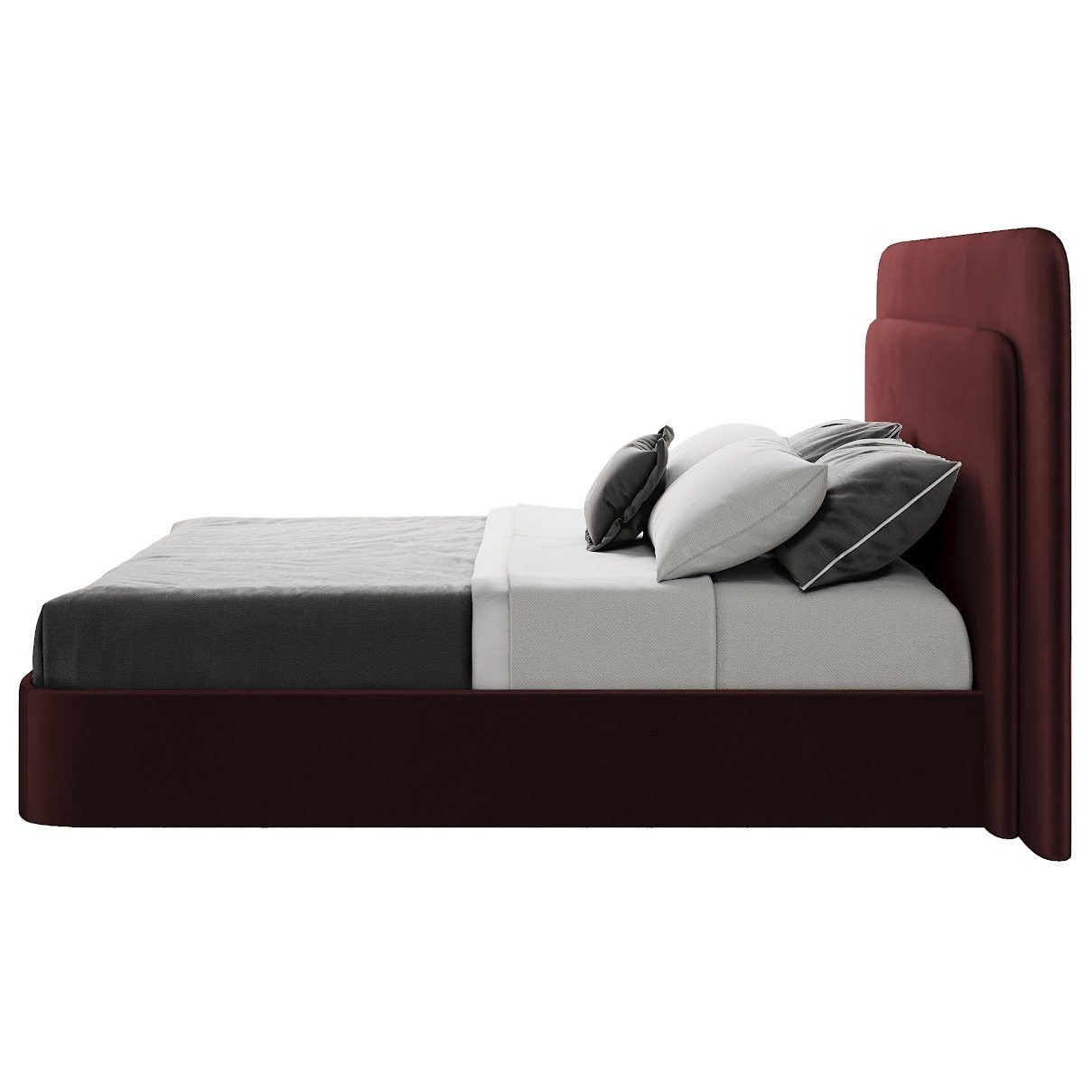 Кровать двуспальная 160х200 бордовая Cascade - изображение 5
