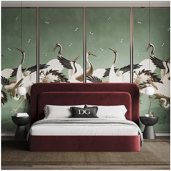 Кровать евро 200х200 бордовая Cascade - изображение 1