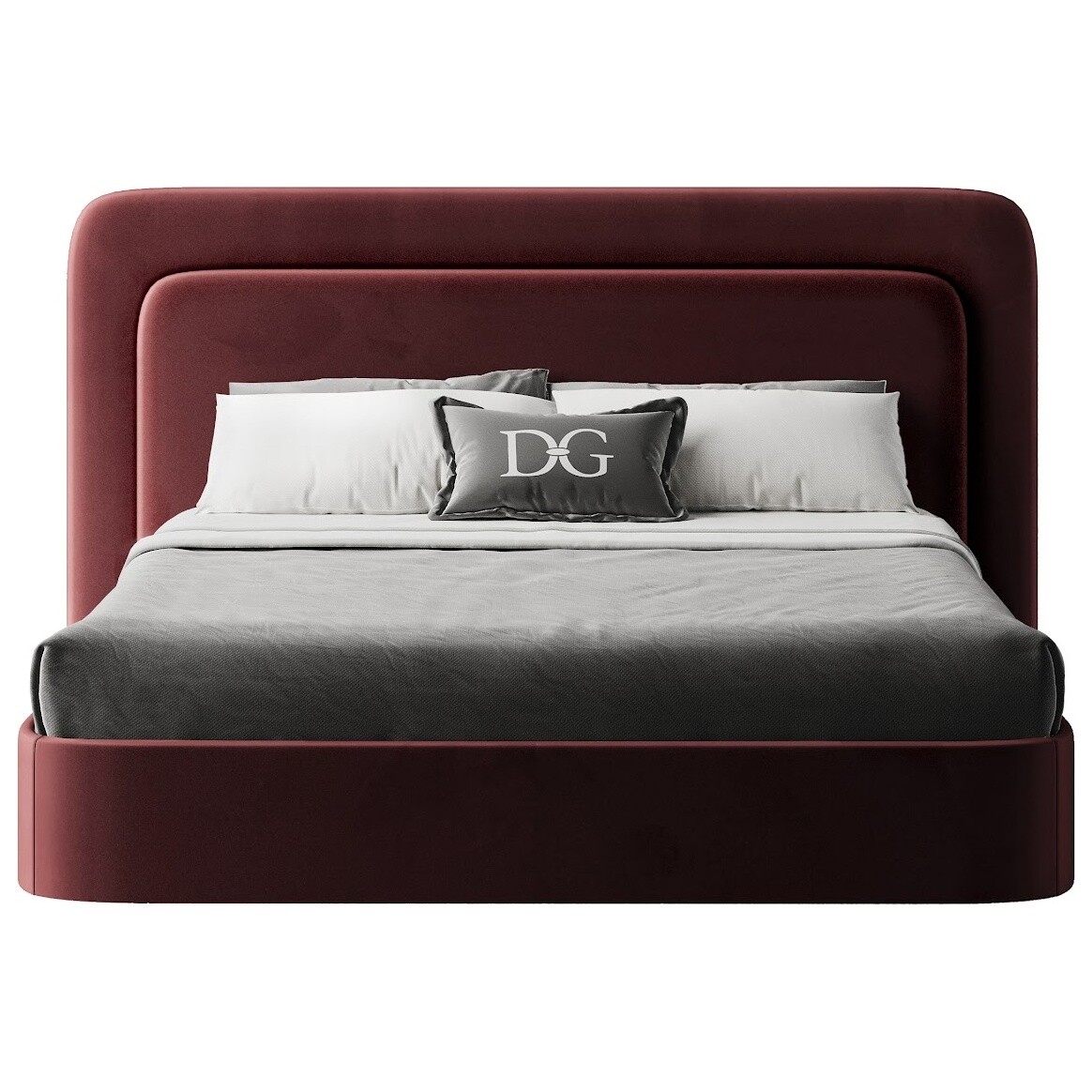Кровать евро 200х200 бордовая Cascade - изображение 3