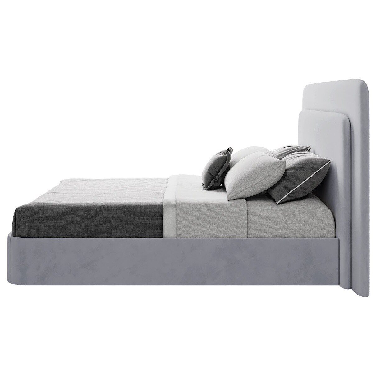 Кровать двуспальная 160х200 серая Cascade - изображение 3