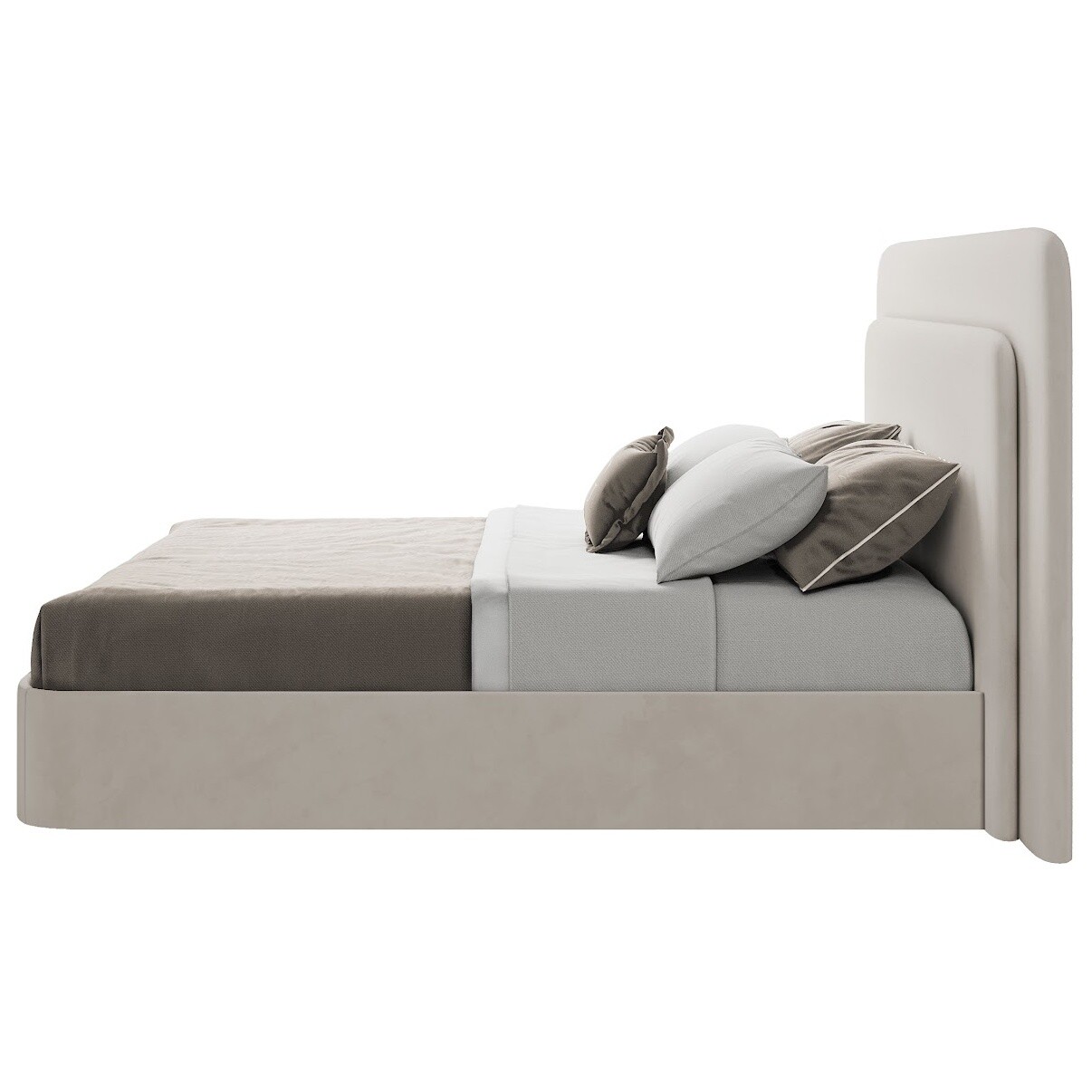 Кровать двуспальная 160х200 светло-бежевая Cascade - изображение 3