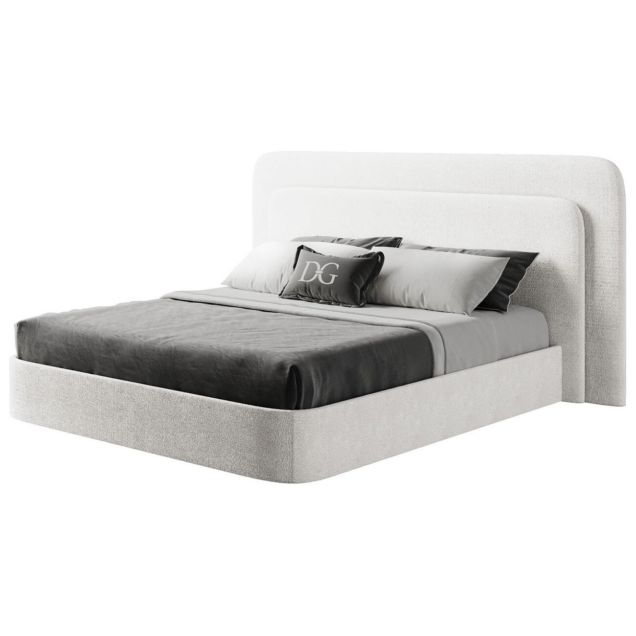 Кровать двуспальная 160х200 молочно-бежевая Cascade - изображение 4