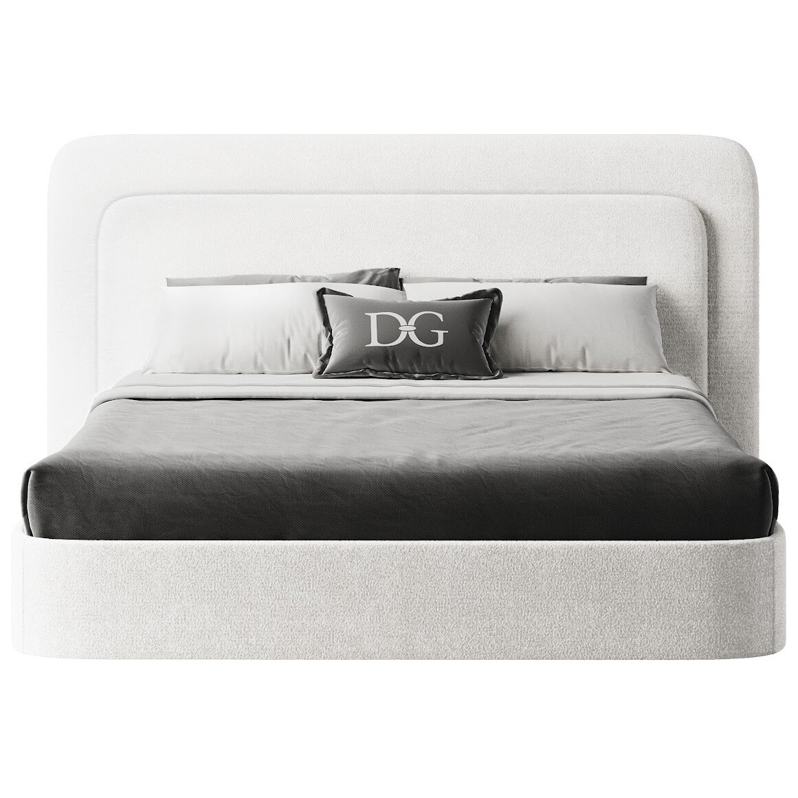 Кровать двуспальная 180х200 молочно-бежевая Cascade - изображение 3