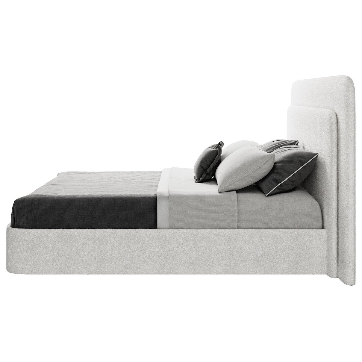 Кровать двуспальная 180х200 молочно-бежевая Cascade - изображение 5