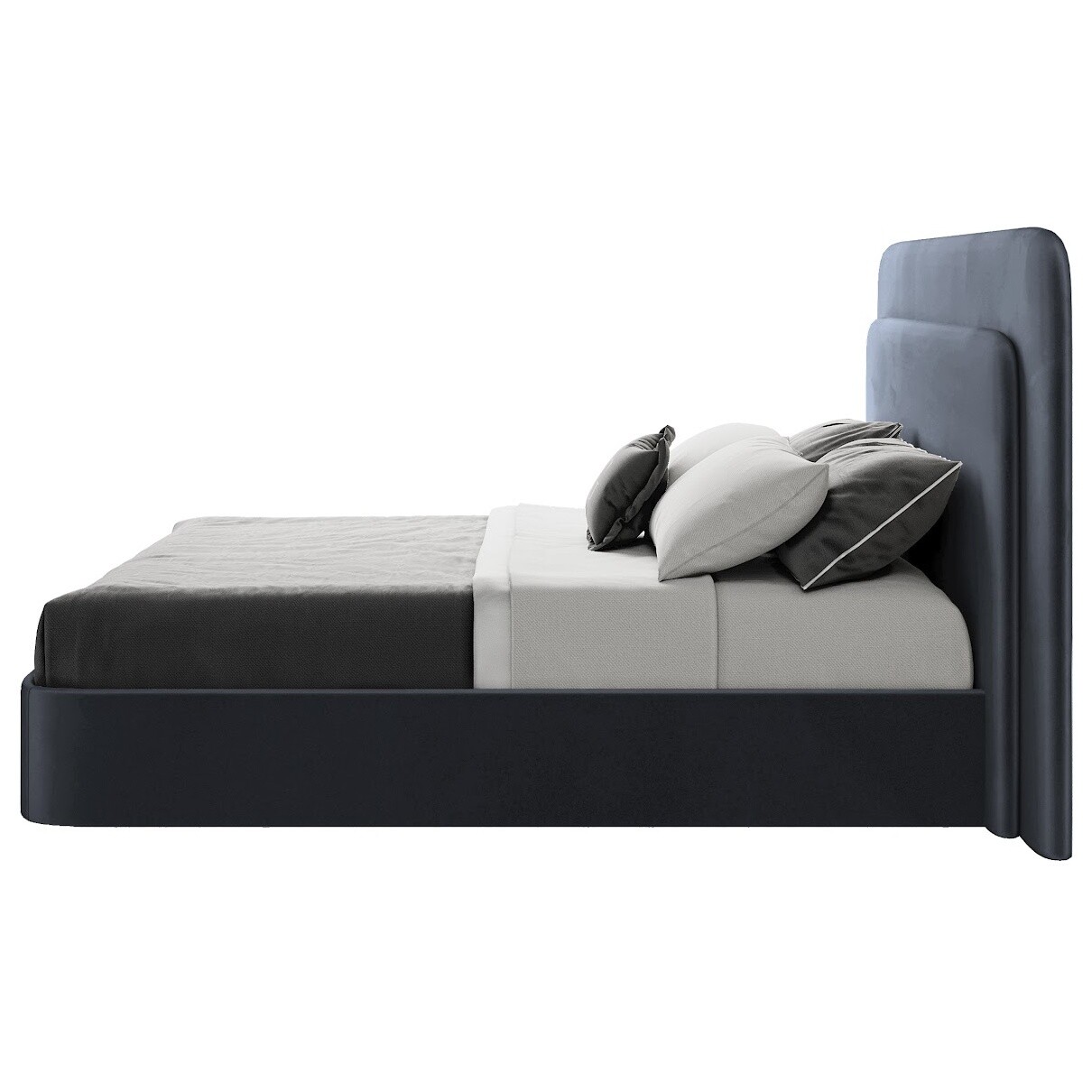 Кровать двуспальная 180х200 серо-голубая Cascade - изображение 3