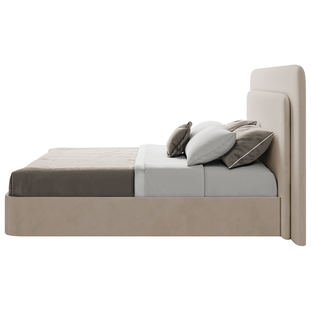 Кровать двуспальная 160х200 бежевая Cascade - изображение 3