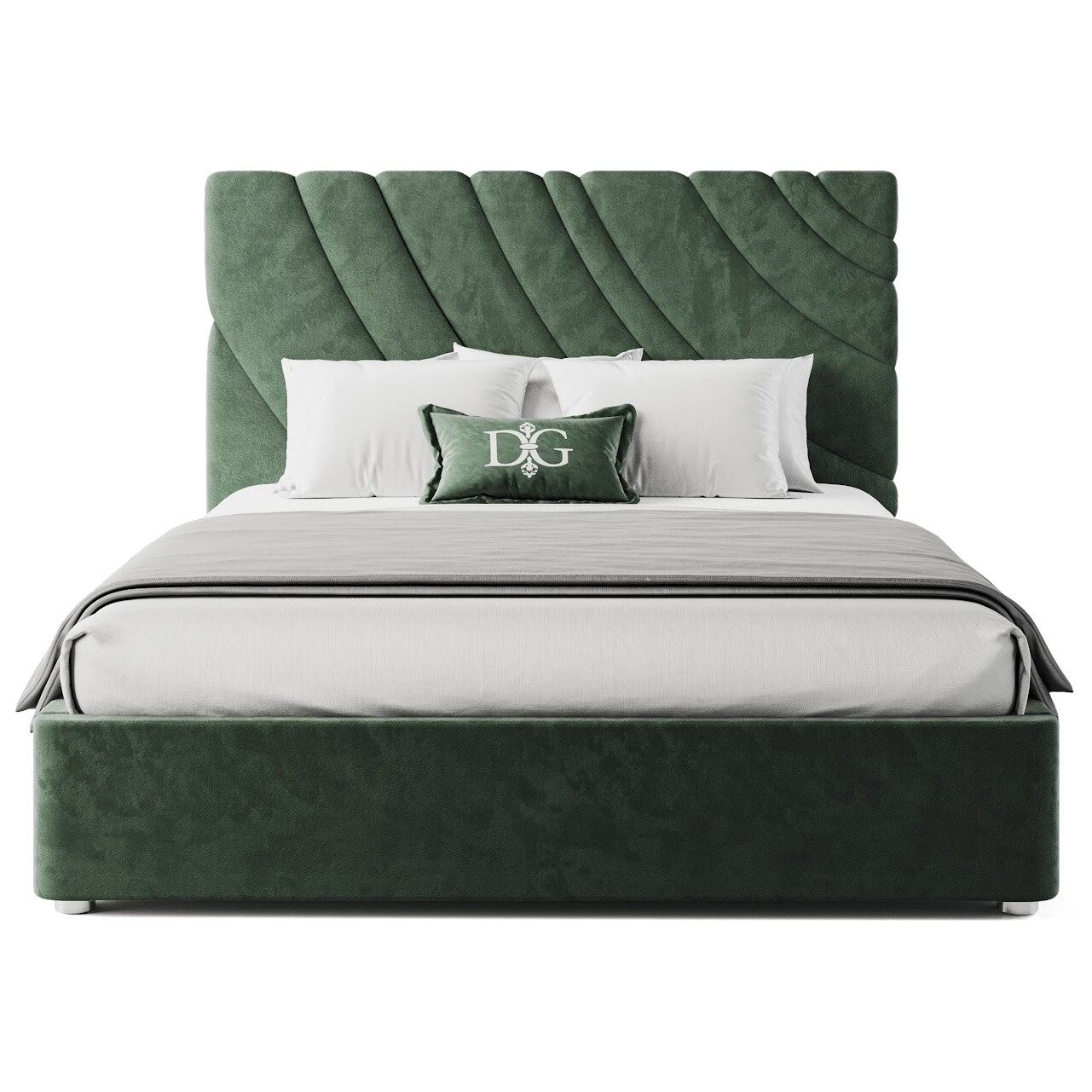 Кровать двуспальная 180х200 зеленая Celine - изображение 3