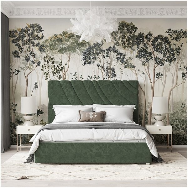 Кровать евро 200х200 зеленая Celine - изображение 1