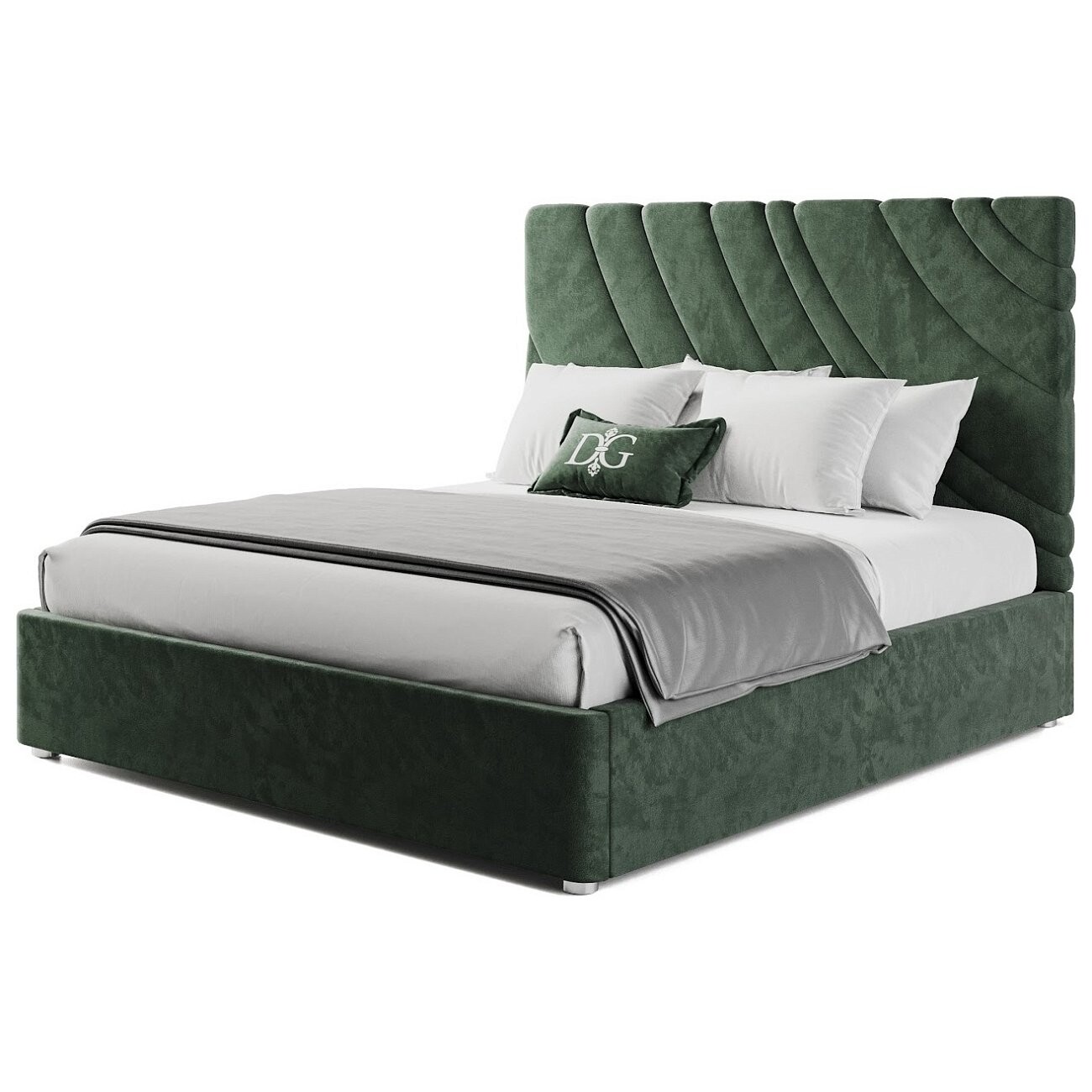 Кровать евро 200х200 зеленая Celine - изображение 4