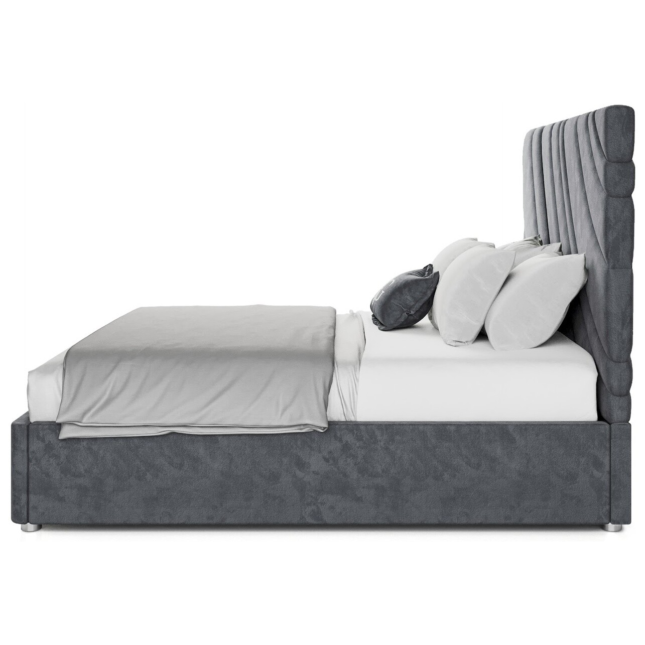 Кровать двуспальная 160х200 серая Celine - изображение 3