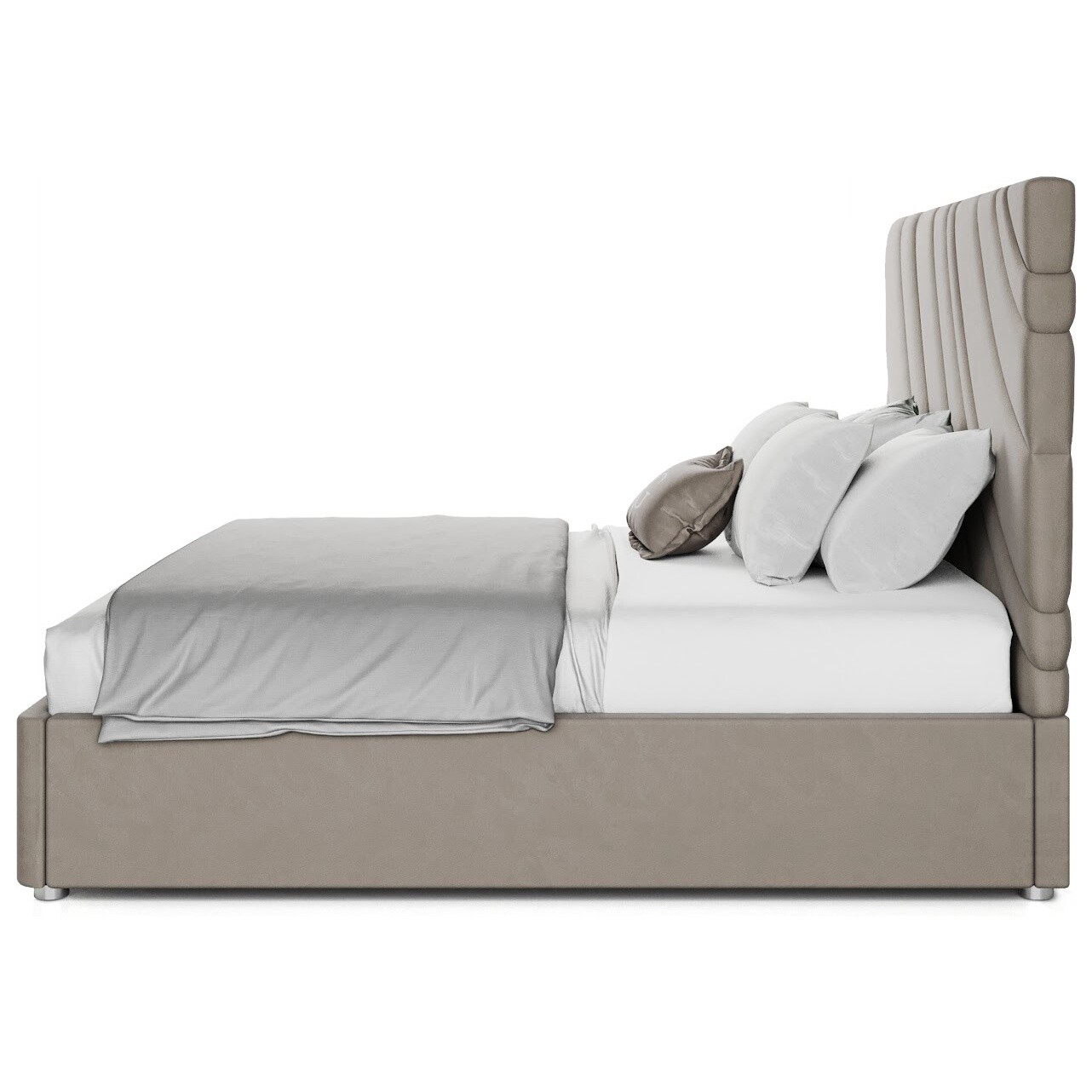 Кровать двуспальная 180х200 дымчато-коричневая Celine - изображение 5