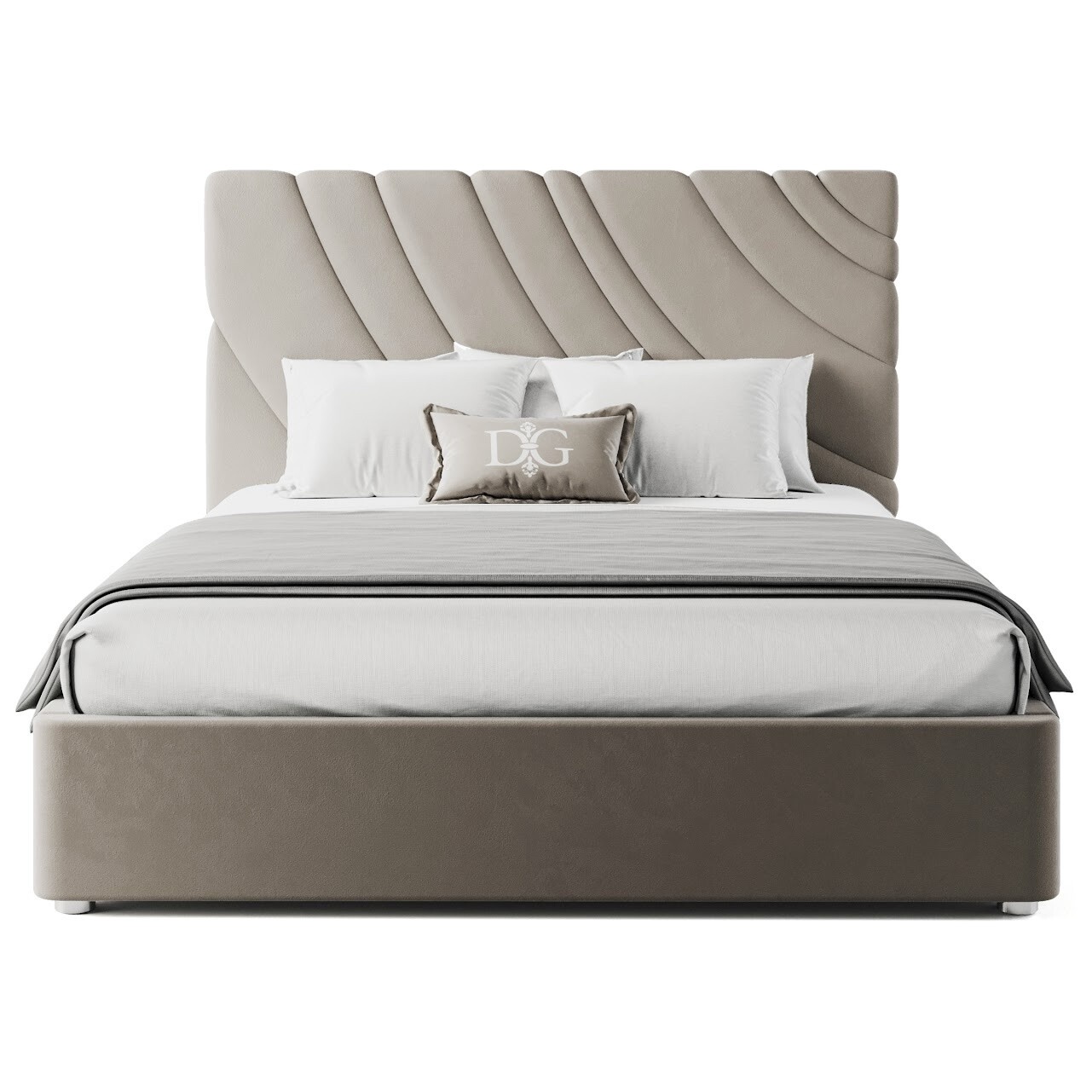 Кровать евро 200х200 дымчато-коричневая Celine - изображение 3