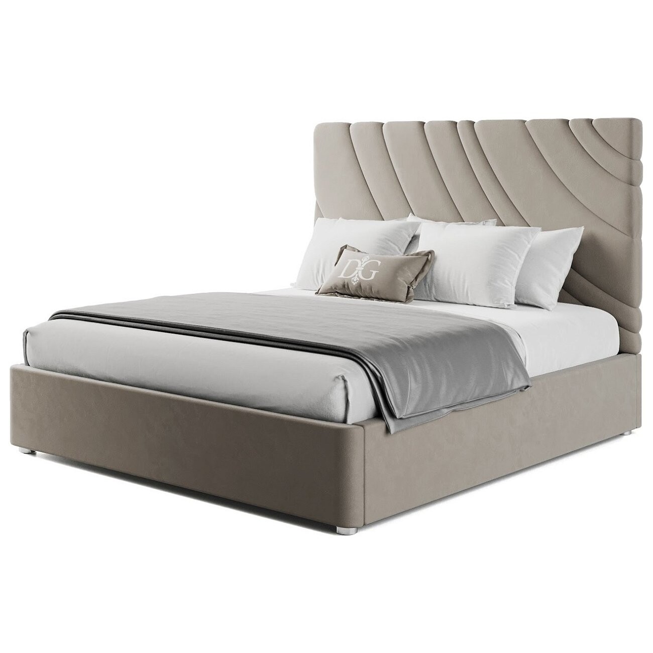 Кровать евро 200х200 дымчато-коричневая Celine - изображение 4