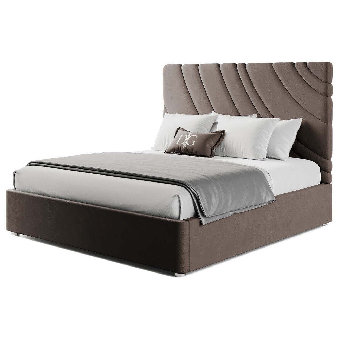 Кровать двуспальная 180х200 молочно-шоколадная Celine - изображение 2