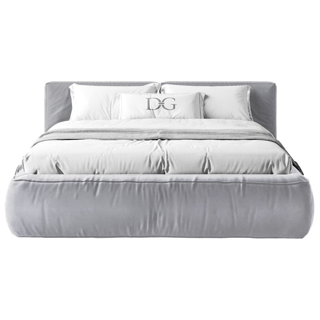 Кровать двуспальная 160х200 светло-серая "Хантер" - изображение 3