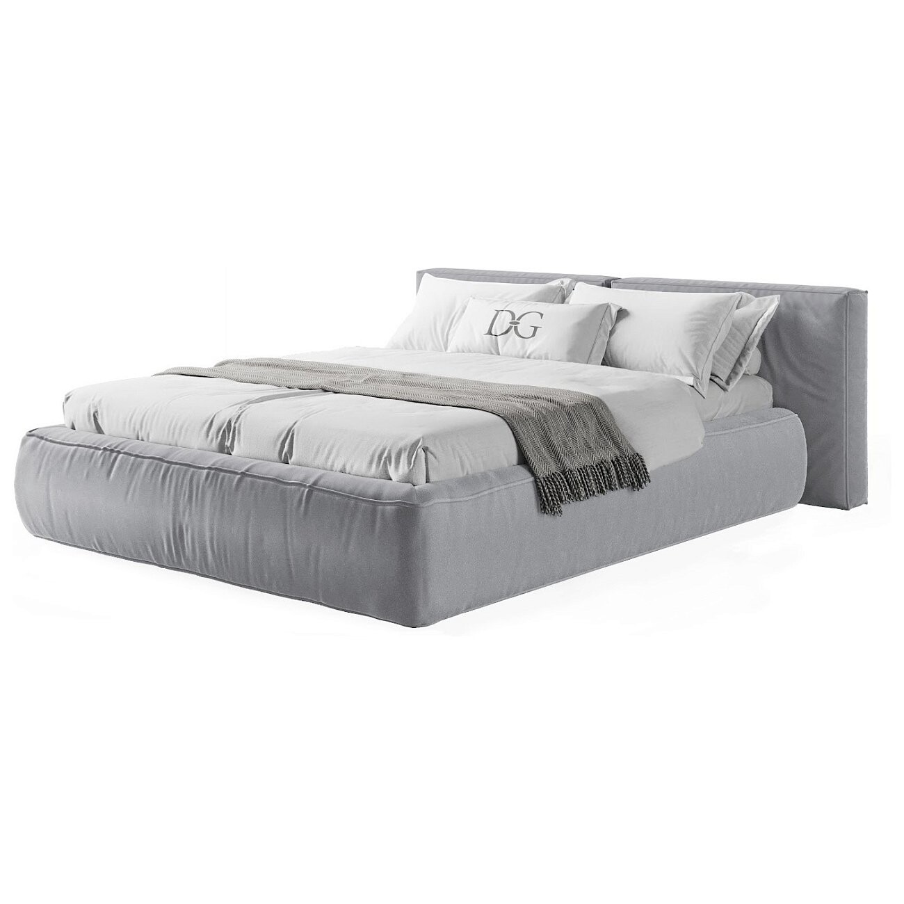 Кровать евро 200х200 серая "Хантер" - изображение 4