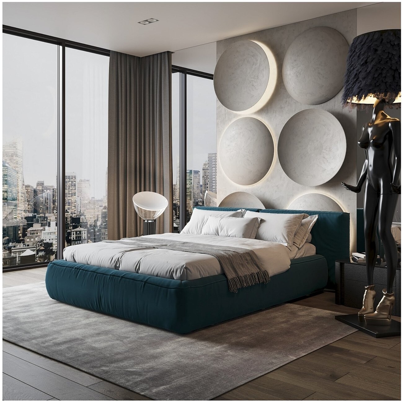 Кровать евро 200х200 изумрудная "Хантер" - изображение 2