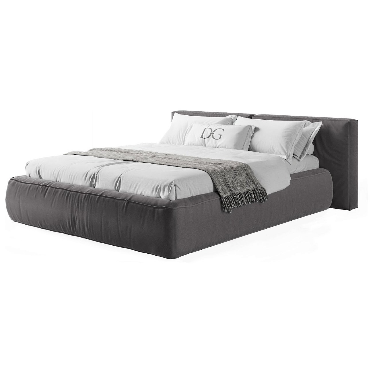 Кровать двуспальная 180х200 серая "Хантер" - изображение 2