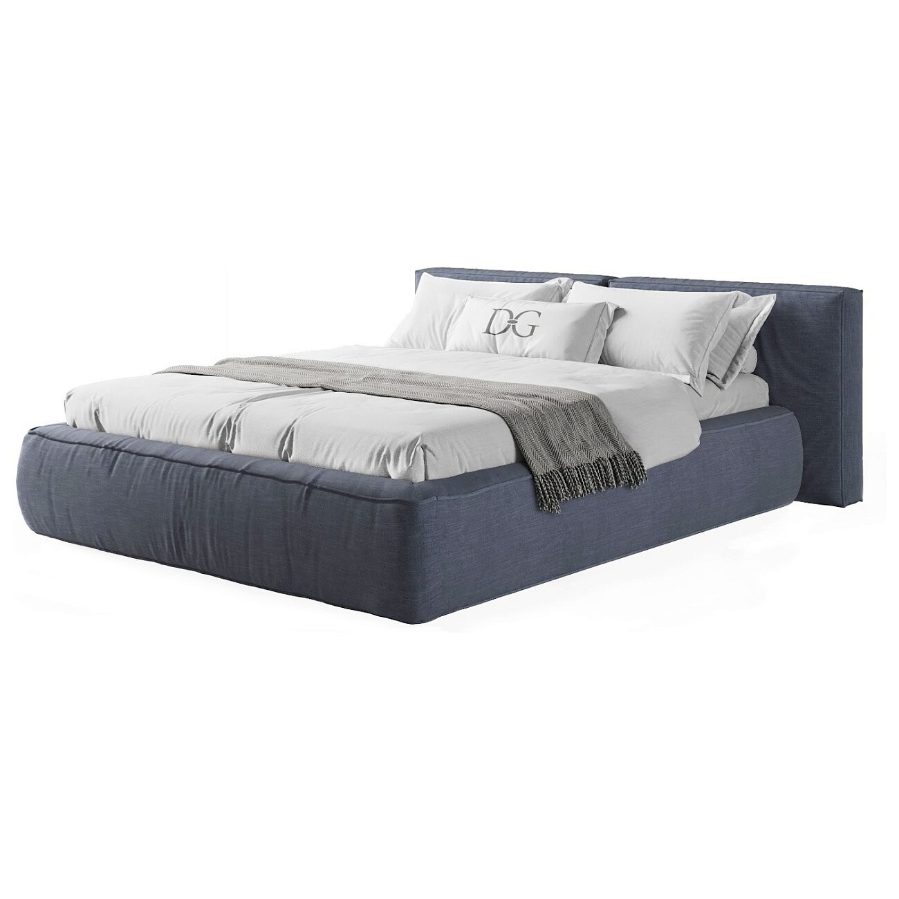 Кровать двуспальная 160х200 синяя "Хантер" - изображение 2