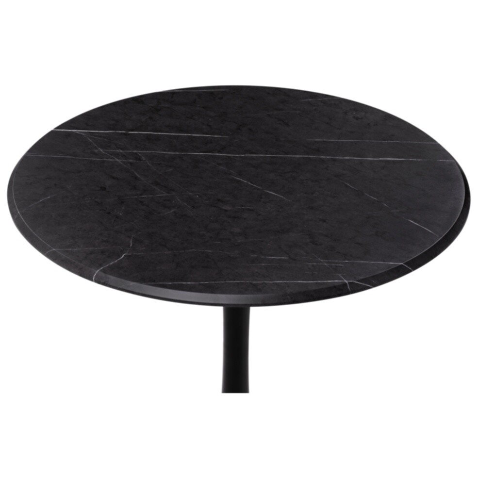 Обеденный стол круглый 90 см мрамор черный "Тулип"