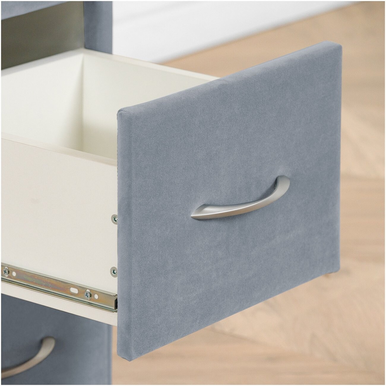 Прикроватная тумбочка с двумя ящиками серо-голубая Эстетика - изображение 4