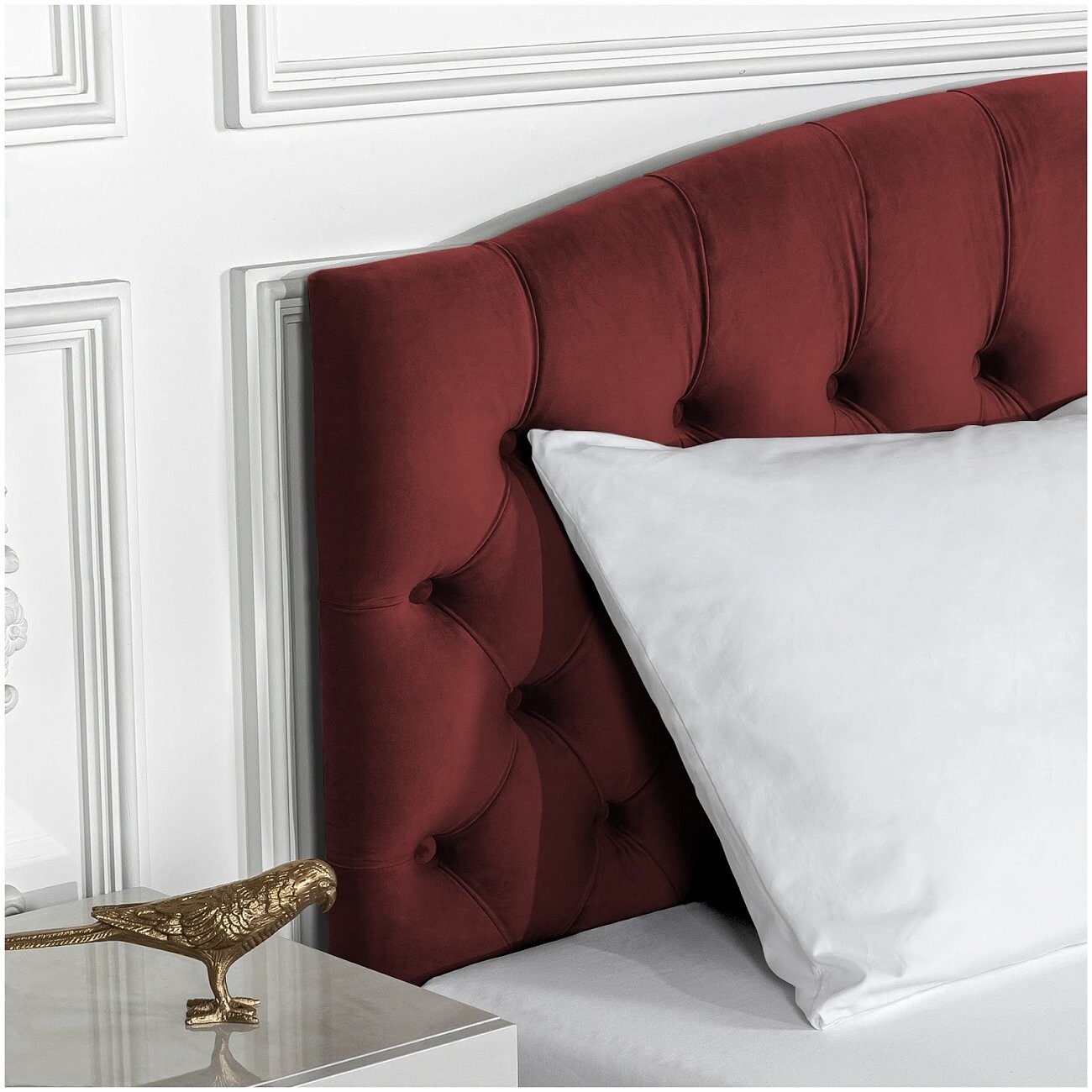 Кровать полутораспальная с подъемным механизмом 140х200 рубиново-красная "Грация" - изображение 4