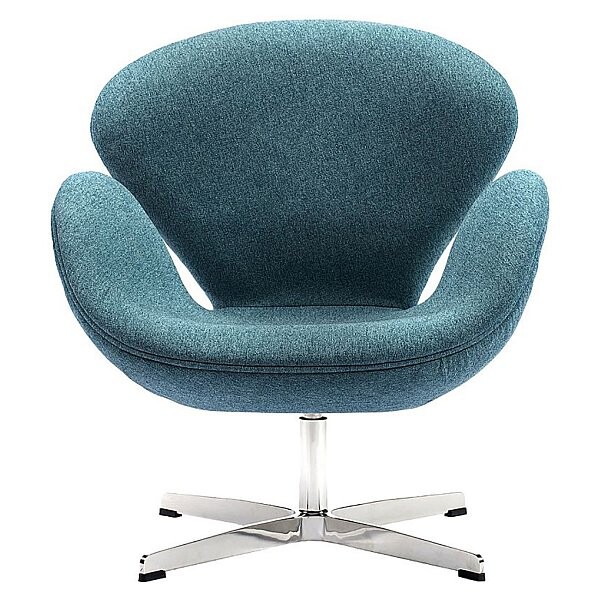 Кресло дизайнерское сине-зеленое Swan Chair - изображение 1
