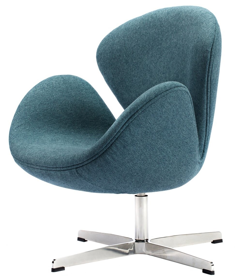 Кресло дизайнерское сине-зеленое Swan Chair - изображение 4
