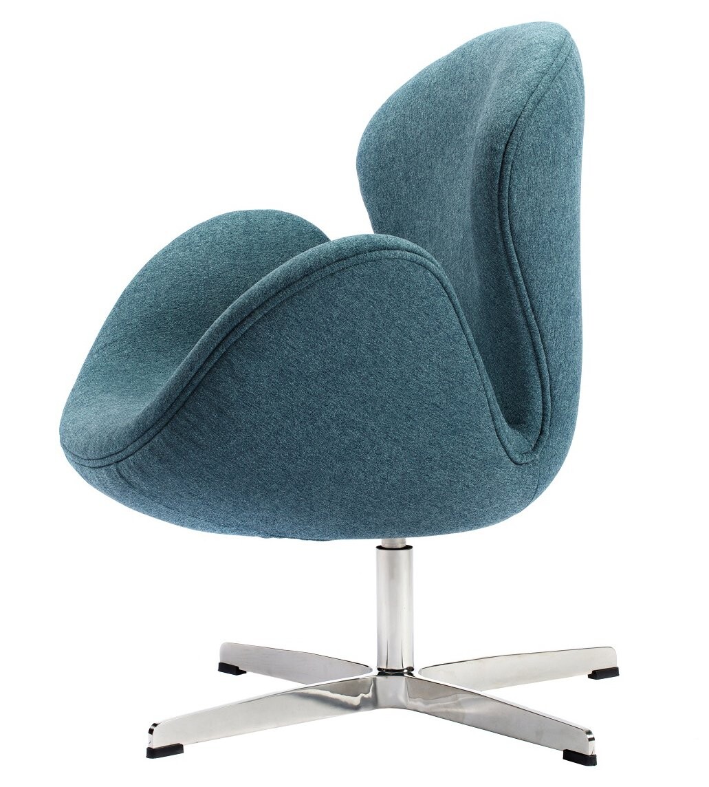 Кресло дизайнерское сине-зеленое Swan Chair - изображение 5