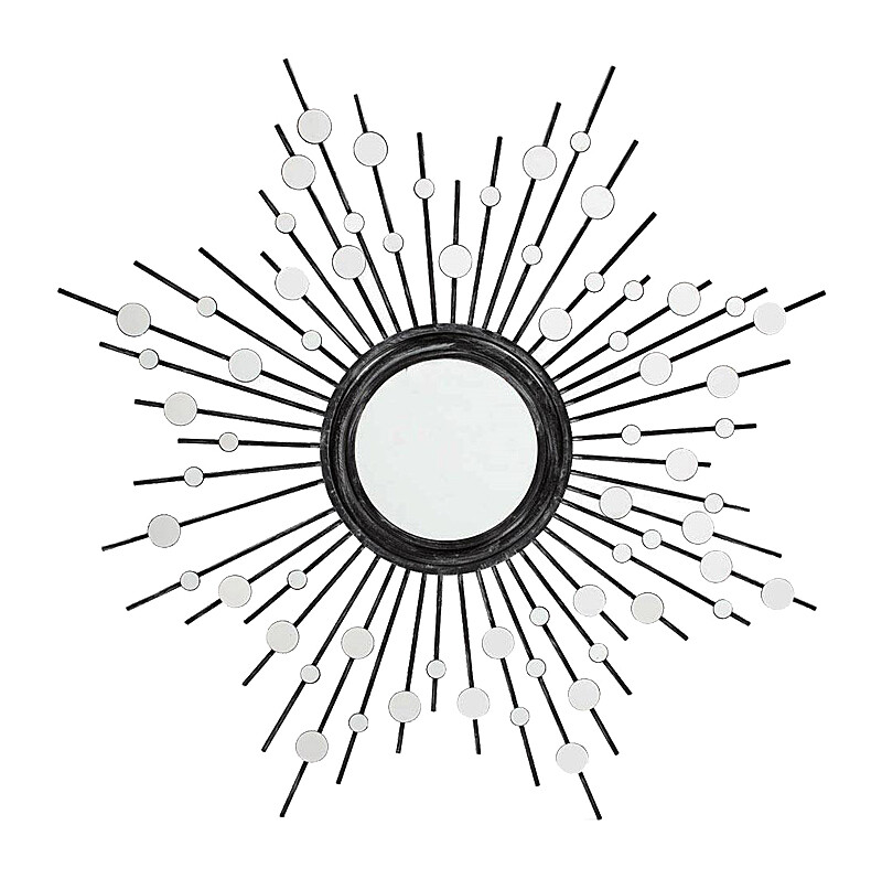 Зеркало-солнце черное большое диаметр 126 см Silver Aster