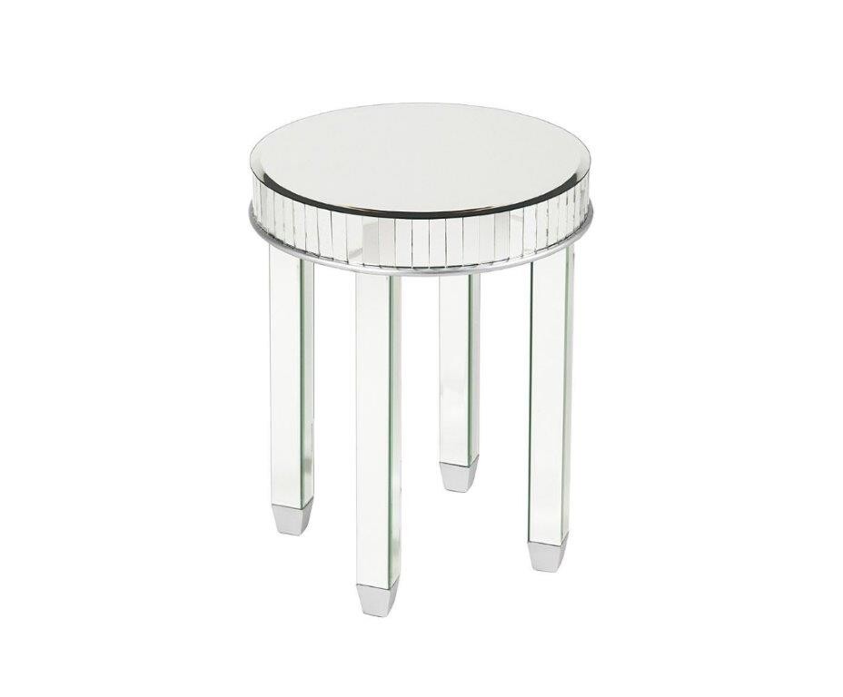 Приставной столик круглый зеркальный 45 см Cristal Small