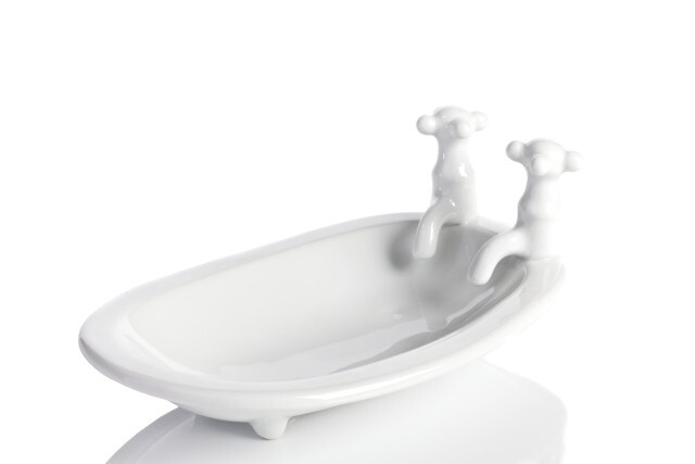 Мыльница керамическая белая Mini bath