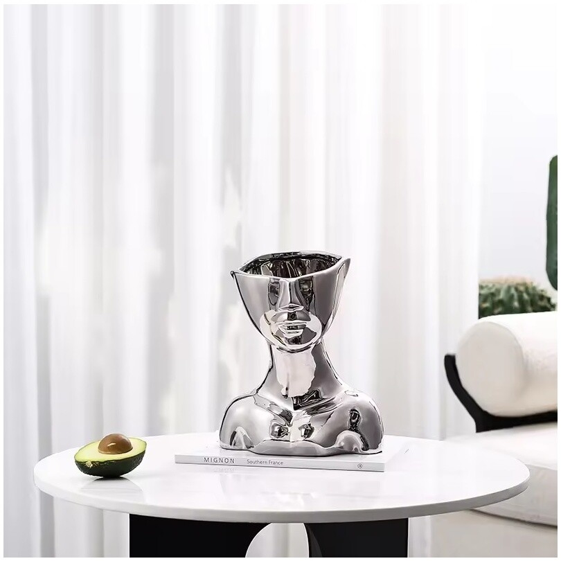 Ваза керамическая серебро Alien body ornaments - изображение 3