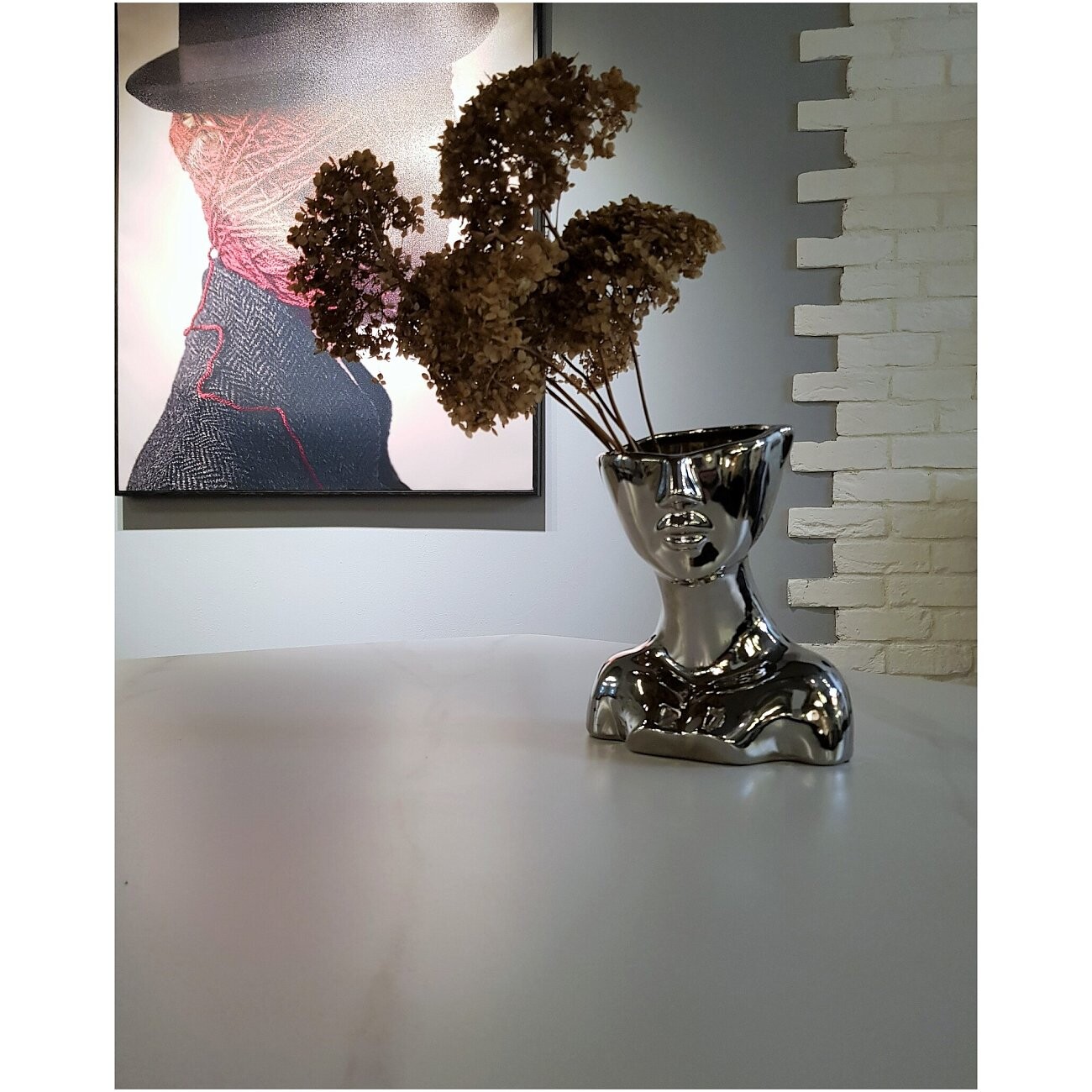 Ваза керамическая серебро Alien body ornaments - изображение 5