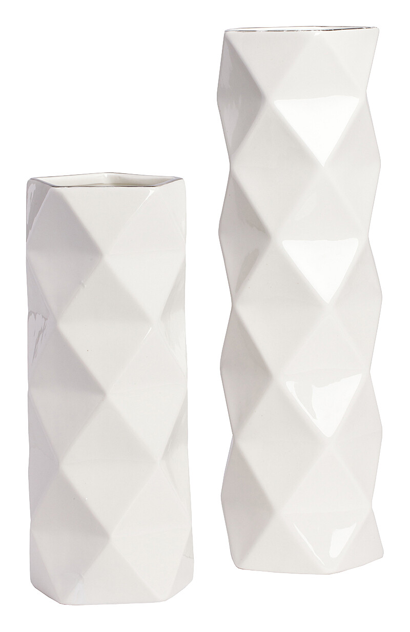 Ваза декоративная белая 36 см Allure Silver Tall - изображение 2