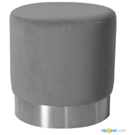 Круглый пуфик мягкий серый, серебро Osman - изображение 1