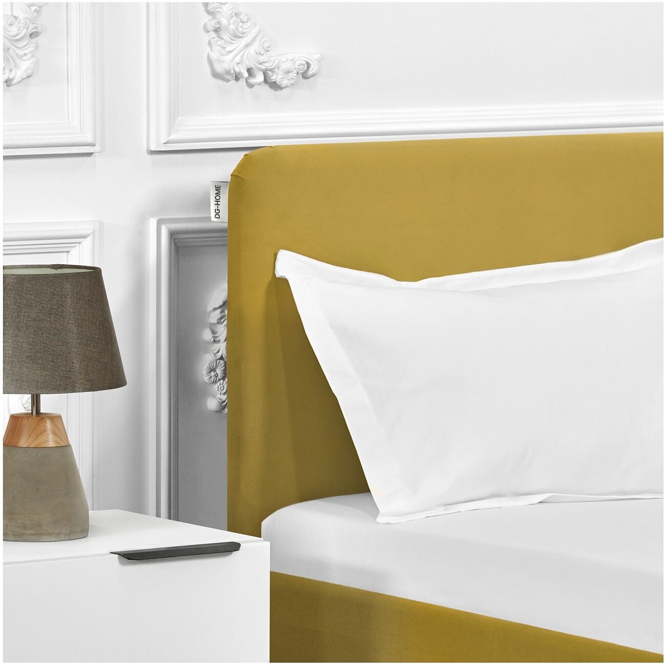 Кровать полутораспальная с закладными основаниями 140х200 светло-горчичный "Сканди" - изображение 9