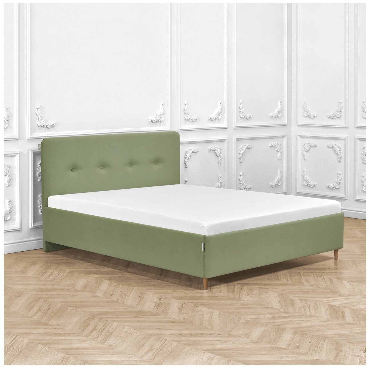 Кровать полутораспальная с закладными основаниями 140х200 светло-зеленый "Сканди" - изображение 6