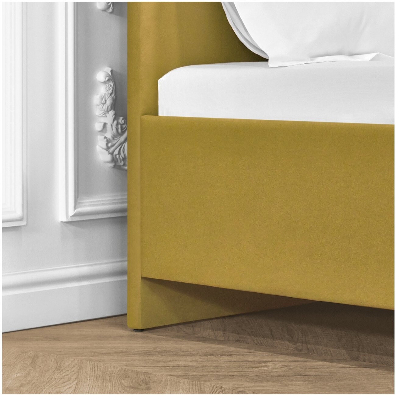 Кровать односпальная с закладными основаниями 90х200 светло-горчичный "Сканди" - изображение 10