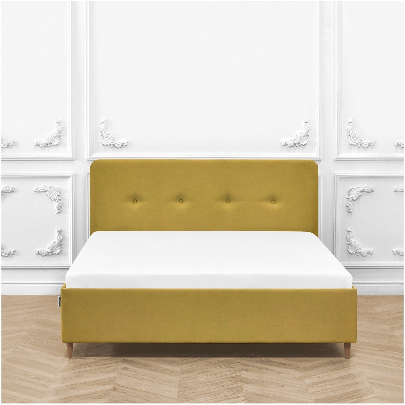 Кровать односпальная с закладными основаниями 90х200 светло-горчичный "Сканди" - изображение 7