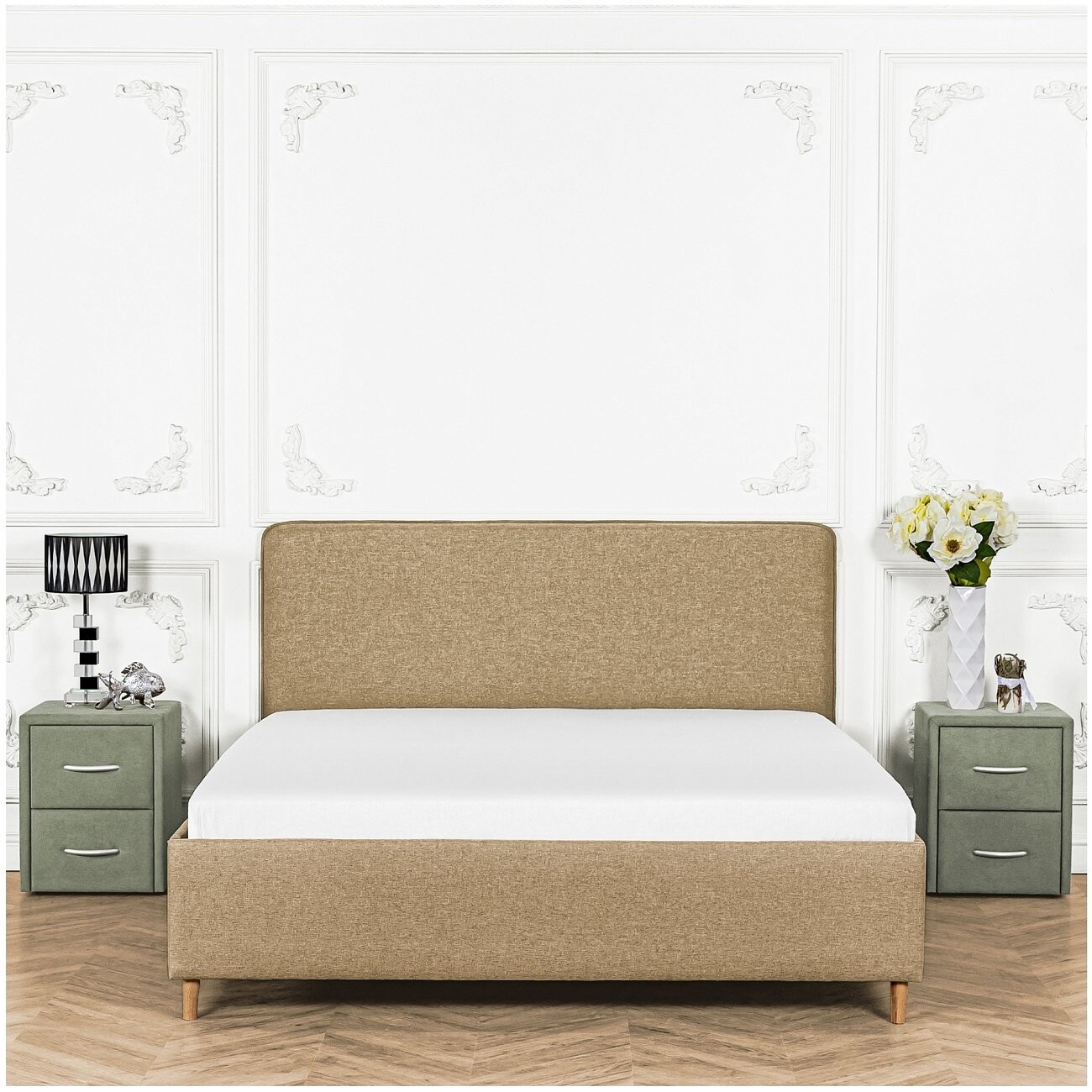 Кровать двуспальная с ортопедическим основанием 180х200 желтая Costa - изображение 6