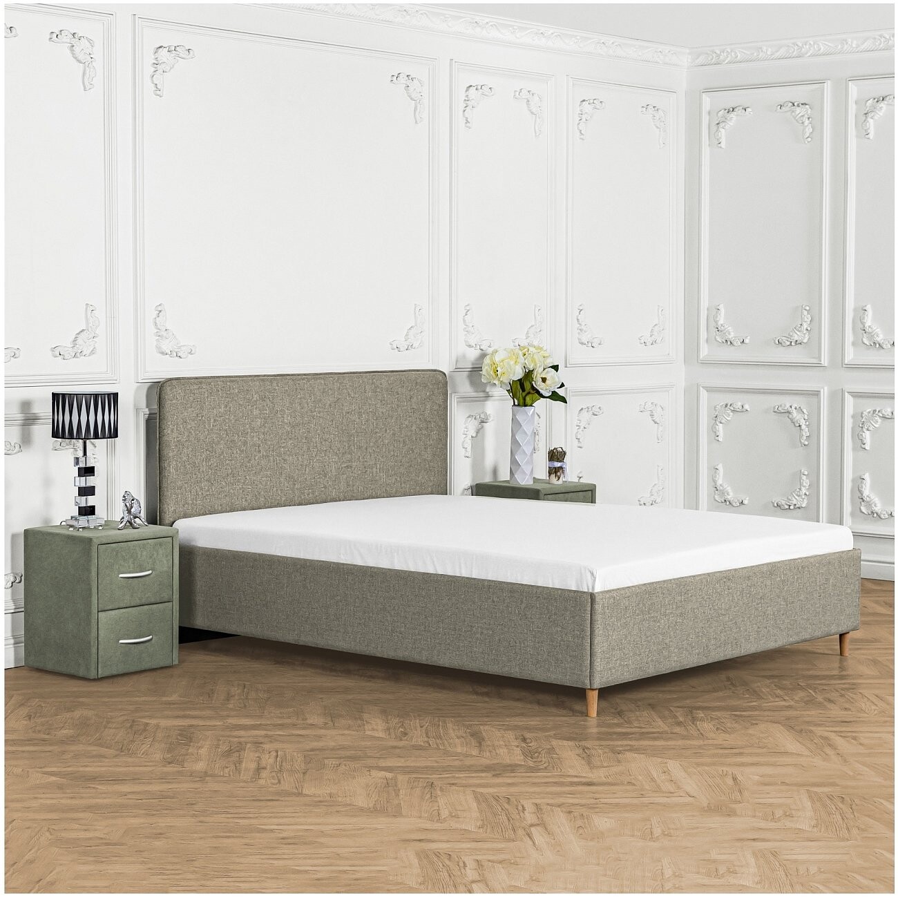 Кровать двуспальная с ортопедическим основанием 180х200 коричневая Costa - изображение 5