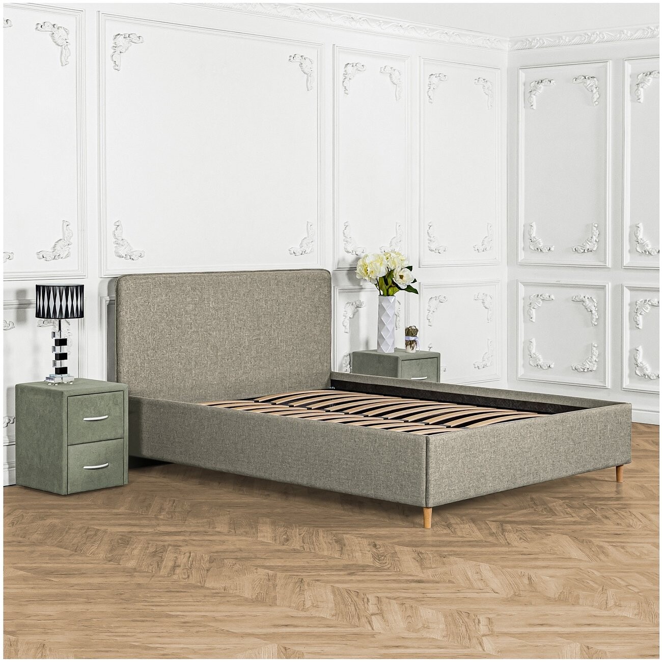 Кровать двуспальная с ортопедическим основанием 180х200 коричневая Costa - изображение 7