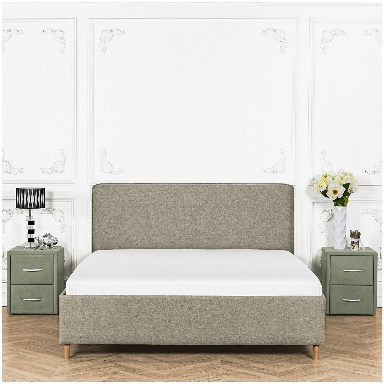 Кровать евро с ортопедическим основанием 200х200 коричневая Costa - изображение 6