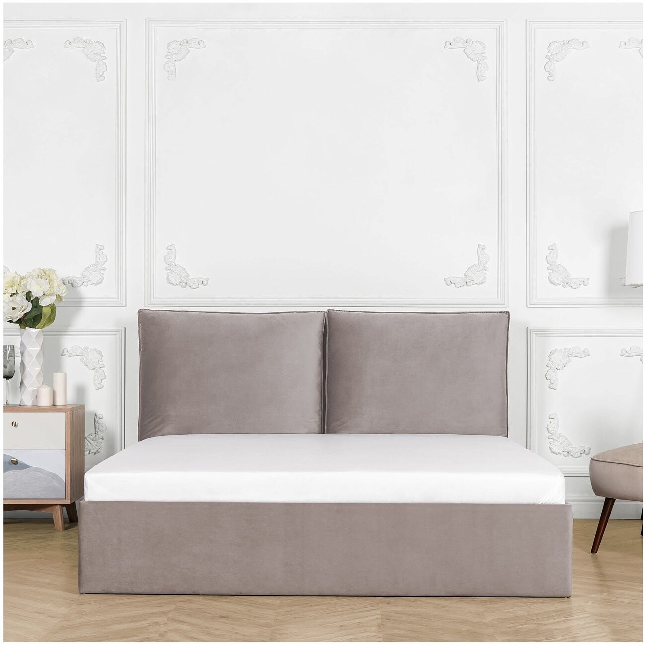 Кровать полутораспальная с подъемным механизмом и ящиком для белья 140х200 мокко "Эстетика" - изображение 7