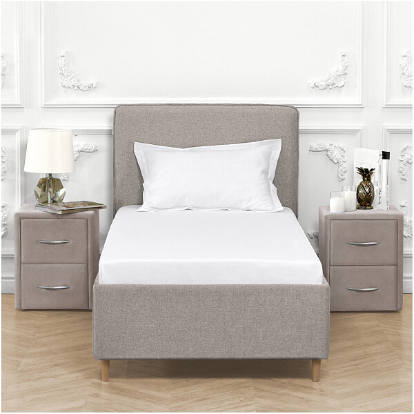 Кровать односпальная с ортопедическим основанием и высокими ножками 90х200 серая Costa - изображение 1