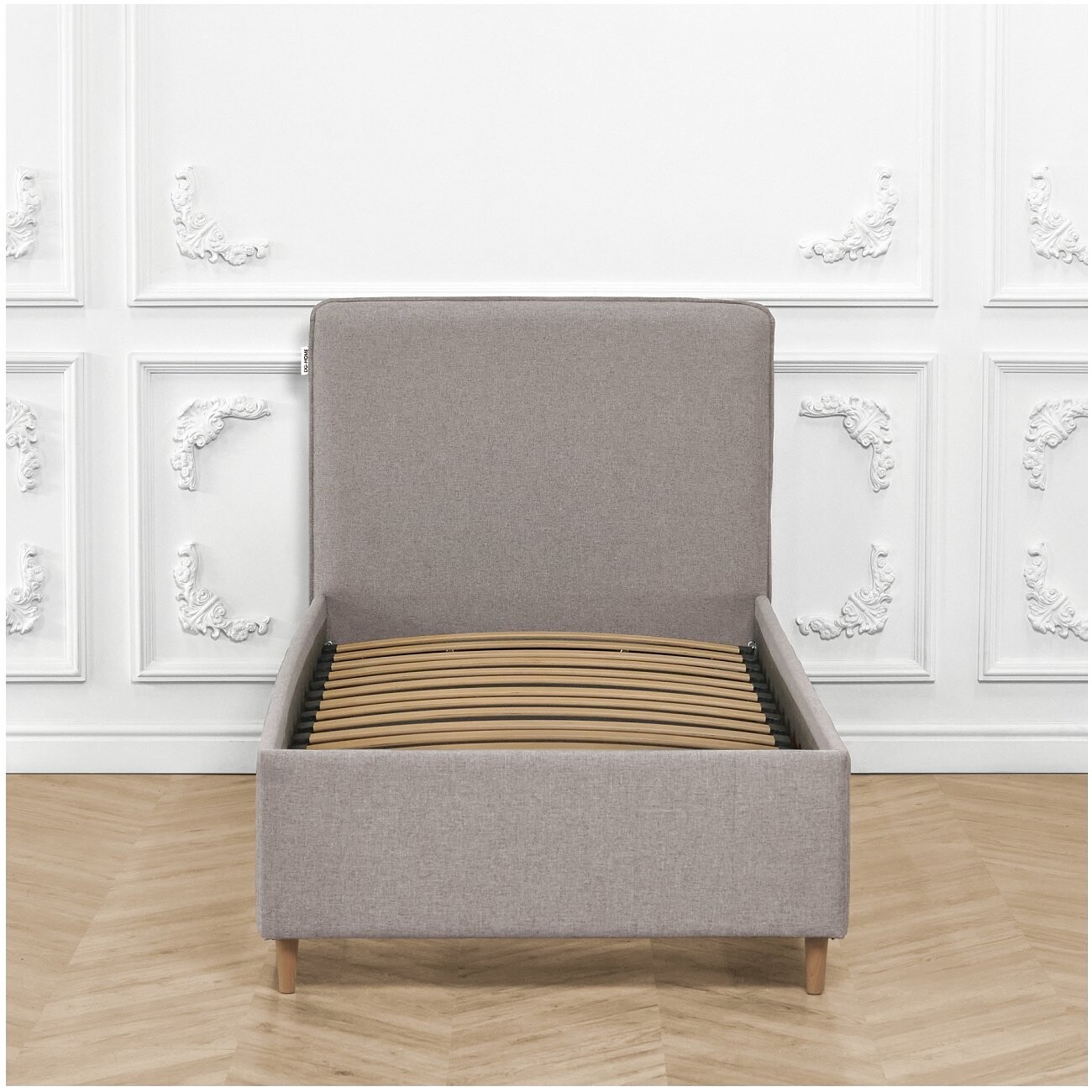 Кровать односпальная с ортопедическим основанием и высокими ножками 90х200 серая Costa - изображение 7